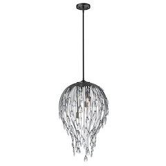 Z-Lite 6 Light Pendant, Matte Black