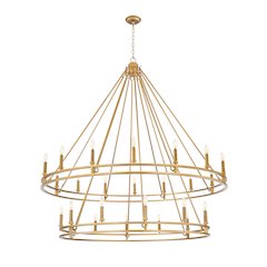 Z-Lite Dennison 28 Light Chandelier in Signature Brass color, Steel frame
