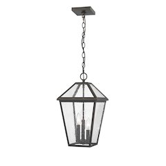 Z-Lite Talbot 3 Light Outdoor Chain Mount Ceiling Fixture, Oil Rubbed Bronze