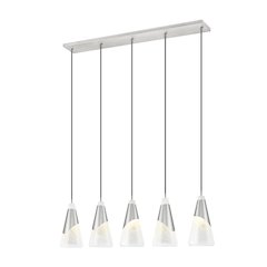 Z-Lite Aimie 5 Light Linear Chandelier, Brushed Nickel
