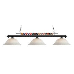 Z-Lite Shark 3 Light Billiard, Steel Frame, White Mottle Shade Color