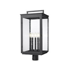 Z-Lite Hartwell 5 Light Outdoor Post Mount Fixture in Sand Black color