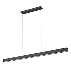 Z-Lite 1 Light Linear Chandelier, Matte Black