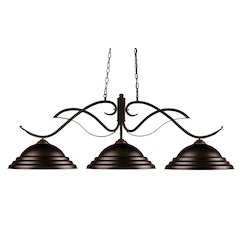 Z-Lite Phoenix 3 Light Billiard, Steel Frame, Bronze Shade Color