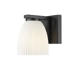 Z-Lite Naya 1 Light Wall Sconce in Matte Black color, Steel frame