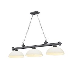 Z-Lite Cordon 3 Light Billiard, Steel Frame, Matte Opal Shade Color