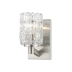Z-Lite Aubrey 1 Light Wall Sconce in Brushed Nickel Frame Finish