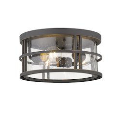 Z-Lite Jordan 3 Light Outdoor Flush Mount, Oil Rubbed Bronze