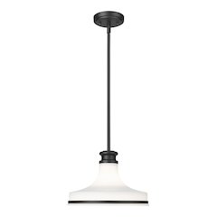 Z-Lite 1 Light Pendant, Matte Black