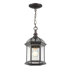 Z-Lite Annex 1 Light Outdoor Chain Mount Ceiling Fixture, Rust