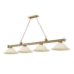 Z-Lite Cordon 4 Light Billiard, Steel Frame, White Mottle Shade Color