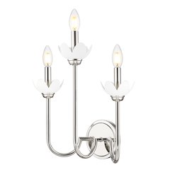 Z-Lite Allistair 3 Light Wall Sconce in Polished Nickel color, Steel frame