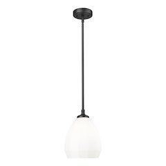 Z-Lite Oren 1 Light Pendant in Matte Black color, Steel frame