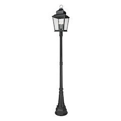Z-Lite 4 Light Outdoor Post Mounted Fixture, Sand Black