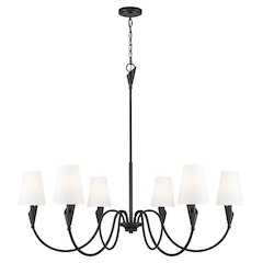 Z-Lite Claudelle 6 Light Chandelier in Matte Black color, Steel frame