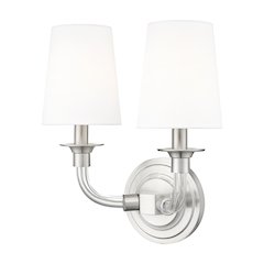 Z-Lite Katerina 2 Light Wall Sconce in Brushed Nickel Frame Finish