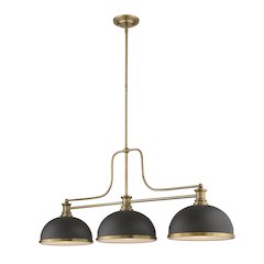 Z-Lite Melange 3 Light Billiard, Bronze + Heritage Brass Shade Color