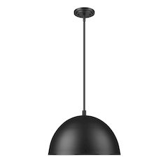 Z-Lite 1 Light Pendant, Matte Black