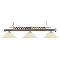 Z-Lite Shark 3 Light Billiard, Steel Frame, Golden Mottle Shade Color