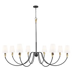 Z-Lite Claudelle 8 Light Chandelier in Matte Black + Modern Gold color