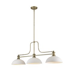 Z-Lite Melange 3 Light Billiard, Steel Frame, Matte Opal Shade Color