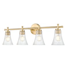 Z-Lite Belle 4 Light Vanity in Modern Gold color, Steel frame