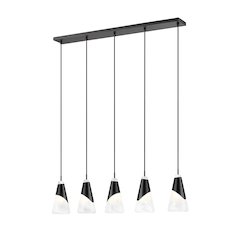 Z-Lite Aimie 5 Light Linear Chandelier, Matte Black