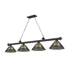 Z-Lite Cordon 4 Light Billiard, Steel Frame, Smoke Shade Color