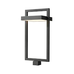 Z-Lite Luttrel 1 Light Outdoor Post Mount Fixture in Black Frame Finish
