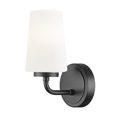 Z-Lite Montford 1 Light Wall Sconce in Matte Black color, Steel frame