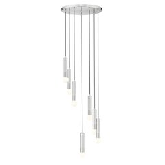 Z-Lite Stari 7 Light Chandelier in Brushed Nickel color, Steel frame