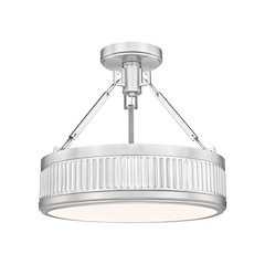Z-Lite 1 Light Semi Flush Mount, Satin Nickel