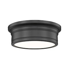 Z-Lite 1 Light Flush Mount, Matte Black