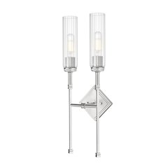 Z-Lite 2 Light Wall Sconce, Brushed Nickel