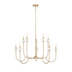 Z-Lite Allistair 10 Light Chandelier in Modern Gold color, Steel frame