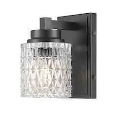 Z-Lite 1 Light Wall Sconce, Matte Black
