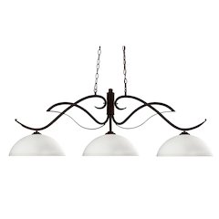 Z-Lite Phoenix 3 Light Billiard, Steel Frame, Matte Opal Shade Color