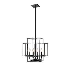 Z-Lite Titania 4 Light Chandelier, Matte Black