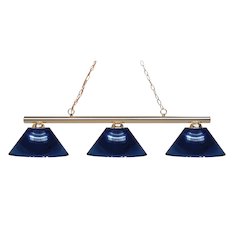 Z-Lite Sharp Shooter 3 Light Billiard, Steel Frame, Dark Blue Shade Color