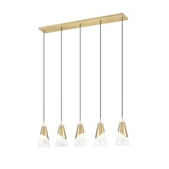 Z-Lite Aimie 5 Light Linear Chandelier, Modern Gold