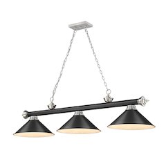 Z-Lite Cordon 3 Light Billiard, Steel Frame, Matte Black Shade Color