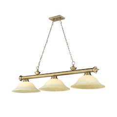 Z-Lite Cordon 3 Light Billiard, Steel Frame, Golden Mottle Shade Color