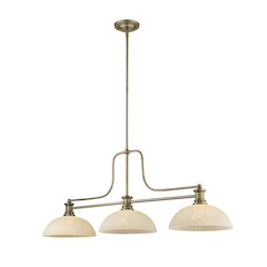 Z-Lite Melange 3 Light Billiard, Steel Frame, Golden Mottle Shade Color