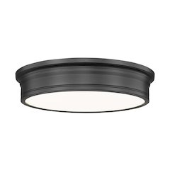 Z-Lite 1 Light Flush Mount, Matte Black