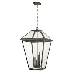 Z-Lite Talbot 4 Light Outdoor Chain Mount Ceiling Fixture, Oil Rubbed Bronze