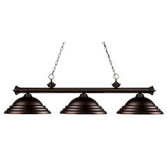 Z-Lite Riviera 3 Light Billiard, Steel Frame, Bronze Shade Color