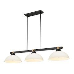 Z-Lite Bronte 3 Light Billiard, Steel Frame, Matte Opal Shade Color