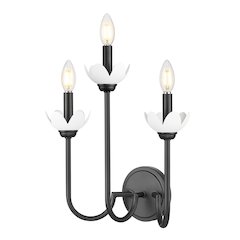 Z-Lite Allistair 3 Light Wall Sconce in Matte Black color, Steel frame