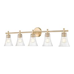 Z-Lite Belle 5 Light Vanity in Modern Gold color, Steel frame