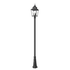 Z-Lite 3 Light Outdoor Post Mounted Fixture, Sand Black
